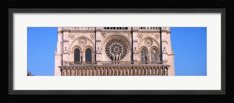 Framed Architectural detail of a cathedral, Notre Dame de Paris, Paris, Ile-de-France, France Print