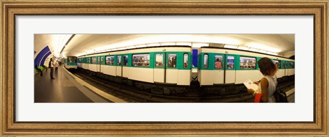 Framed 360 degree view of a metro train, Paris, Ile-de-France, France Print