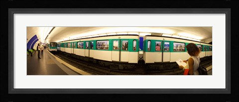 Framed 360 degree view of a metro train, Paris, Ile-de-France, France Print