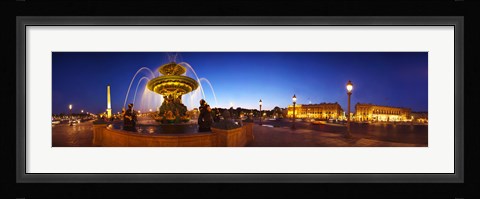 Framed Place de la Concorde at dusk, Paris, Ile-de-France, France Print