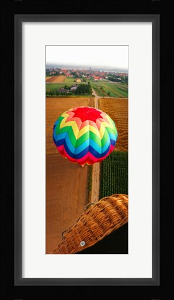 Framed High angle view of a hot air balloon on field, Metz, Moselle, Lorraine, France Print