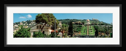 Framed Baha'i Temple on Mt Carmel, Haifa, Israel Print