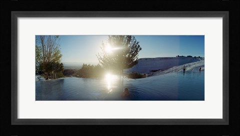 Framed Boy enjoying the hot springs and travertine pool, Pamukkale, Denizli Province, Turkey Print
