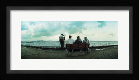 Framed People looking out on the Bosphorus Strait, Istanbul, Turkey Print