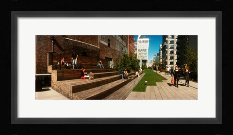 Framed People on the street in a city, High Line, Chelsea, Manhattan, New York City, New York State, USA Print