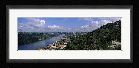Framed High angle view of a city at the waterfront, Austin, Travis County, Texas, USA Print