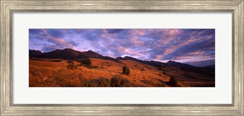 Framed Clouds over mountainous landscape at dusk, Montana, USA Print