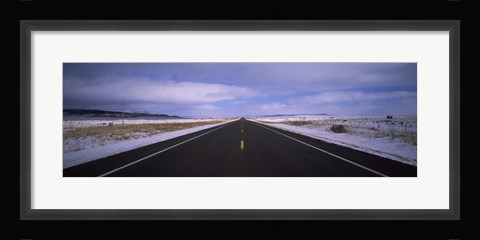 Framed Winter highway passing through a landscape, New Mexico, USA Print