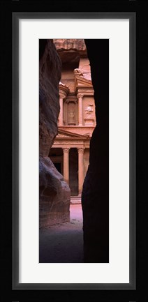 Framed Treasury through the rocks, Petra, Wadi Musa, Jordan Print