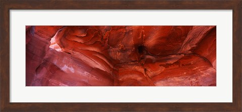 Framed Details of sandstone formation, Jordan Print