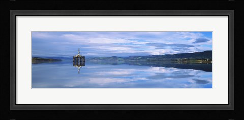 Framed Disused oil rig in the Cromarty Firth, Inverness, Inverness-Shire, Scotland Print