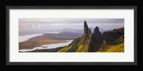 Framed Old Man of Storr Mountains, Isle of Skye, Inner Hebrides, Highland Region, Scotland Print