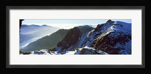 Framed Snowcapped mountain range, The Cobbler (Ben Arthur), Arrochar, Argyll And Bute, Scotland Print