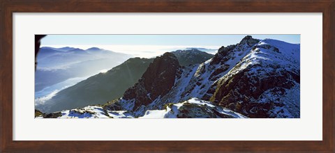 Framed Snowcapped mountain range, The Cobbler (Ben Arthur), Arrochar, Argyll And Bute, Scotland Print