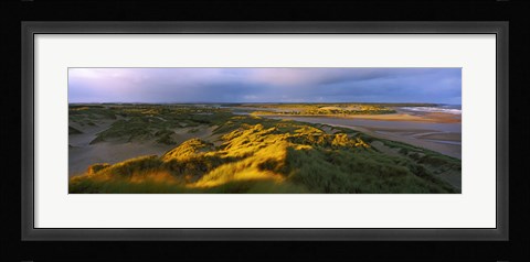 Framed Sand dunes on the beach, Newburgh, River Ythan, Aberdeenshire, Scotland Print