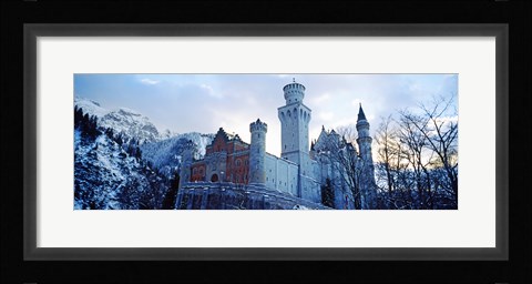 Framed Neuschwanstein Castle in winter, Bavaria, Germany Print