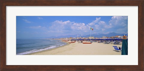 Framed Resort on the beach, Viareggio, Tuscany, Italy Print