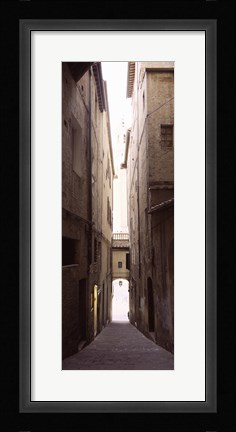 Framed Narrow alley with old buildings, Siena, Siena Province, Tuscany, Italy Print