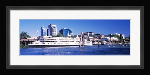 Framed Skyscrapers at the waterfront, Delta King Hotel, Sacramento, California, USA 2012 Print