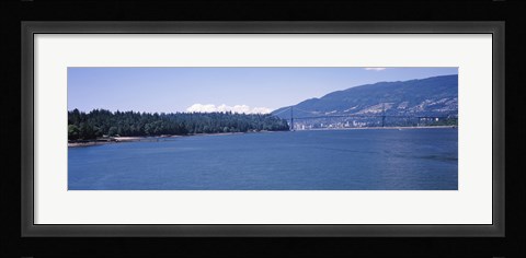 Framed Lions Gate Bridge with Mountain in the Background, Vancouver, British Columbia, Canada Print