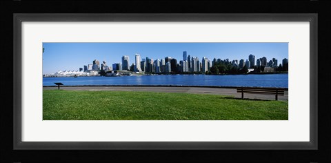 Framed River walk with skylines in the background, Vancouver, British Columbia, Canada 2013 Print