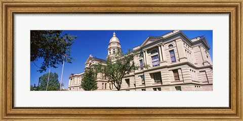 Framed Low angle view of a government building, Wyoming State Capitol, Cheyenne, Wyoming, USA Print