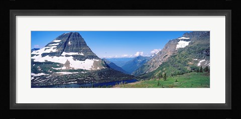 Framed Bearhat Mountain and Hidden Lake, US Glacier National Park, Montana, USA Print