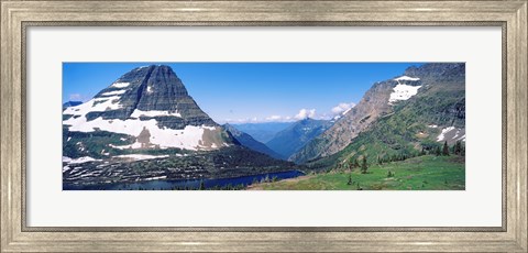Framed Bearhat Mountain and Hidden Lake, US Glacier National Park, Montana, USA Print