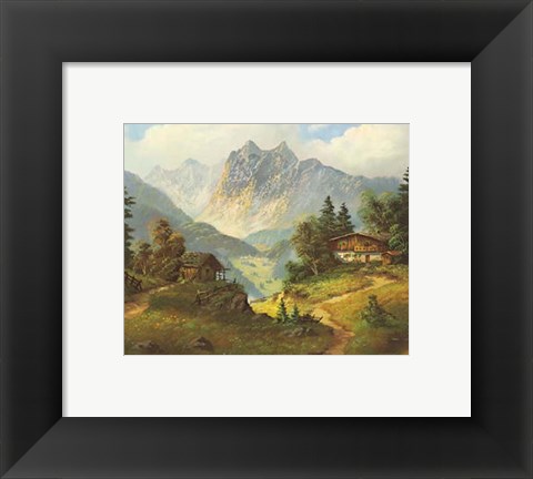 Framed EINSAMER GEBIRGSHOF Print
