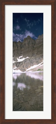 Framed Reflections on lake at US Glacier National Park, Montana Print