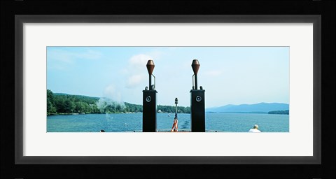 Framed View from the Minne Ha Ha Steamboat, Lake George, New York State, USA Print