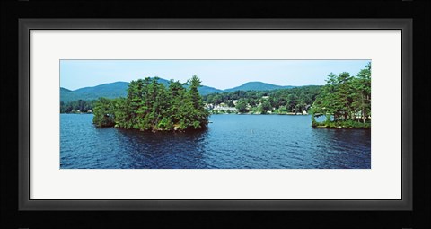 Framed Wooded island, Lake George, New York State, USA Print