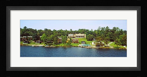 Framed Buildings along Lake George, New York State, USA Print