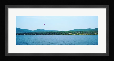 Framed Parasailing on Lake George, New York State, USA Print