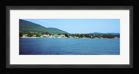 Framed View of a dock, Lake George, New York State, USA Print