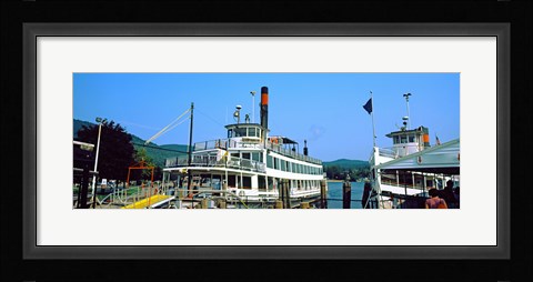 Framed Minne Ha Ha Steamboat at dock, Lake George, New York State, USA Print