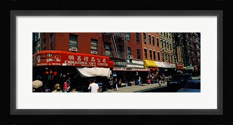 Framed People in a street, Mott Street, Chinatown, Manhattan, New York City, New York State, USA Print