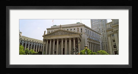 Framed Facade of a government building, US Federal Court, New York City, New York State, USA Print