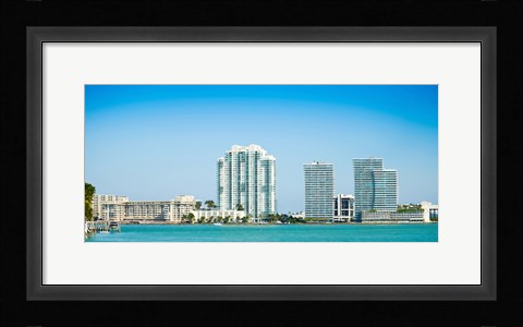 Framed Modern buildings at the waterfront, Miami, Florida, USA 2013 Print
