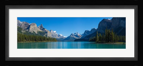 Framed Maligne Lake with Canadian Rockies in the background, Jasper National Park, Alberta, Canada Print