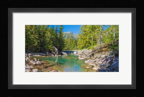 Framed McDonald Creek along Going-to-the-Sun Road at US Glacier National Park, Montana, USA Print