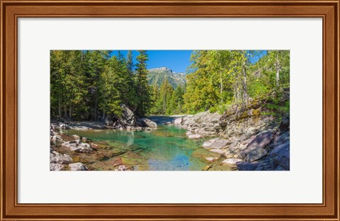 Framed McDonald Creek along Going-to-the-Sun Road at US Glacier National Park, Montana, USA Print