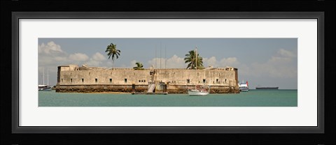 Framed Historical fortification in Baia De Todos Os Santos, Salvador, Bahia, Brazil Print