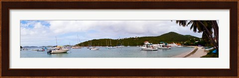 Framed Boats at harbor, Cruz Bay, St. John, US Virgin Islands Print