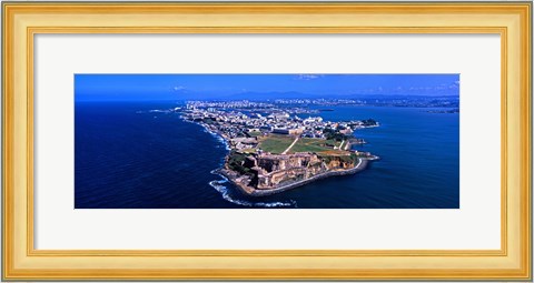 Framed Aerial view of the Morro Castle, San Juan, Puerto Rico Print