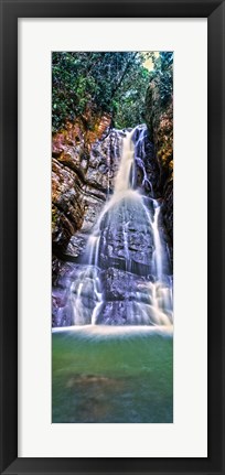Framed Waterfall in a forest, La Mina Falls, Caribbean National Forest, Puerto Rico Print