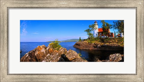 Framed Eagle Harbor Lighthouse at coast, Michigan, USA Print