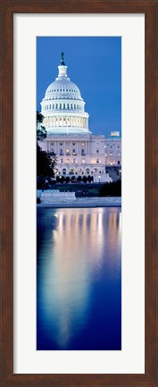 Framed Capitol Building Reflecting in the Water, Washington DC Print