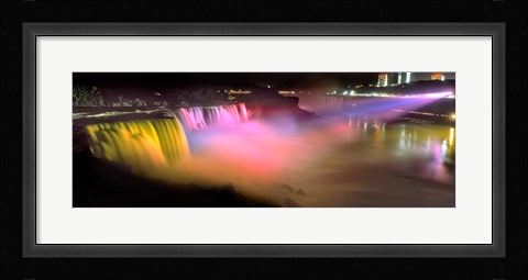 Framed Niagara Falls at night, Niagara River, Niagara County, New York State Print