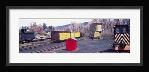 Framed Old train terminal, Chama, New Mexico Print